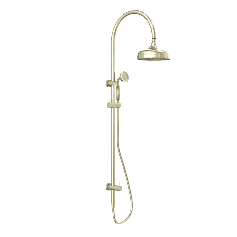 York Twin Shower with Metal Hand Shower Aged Brass