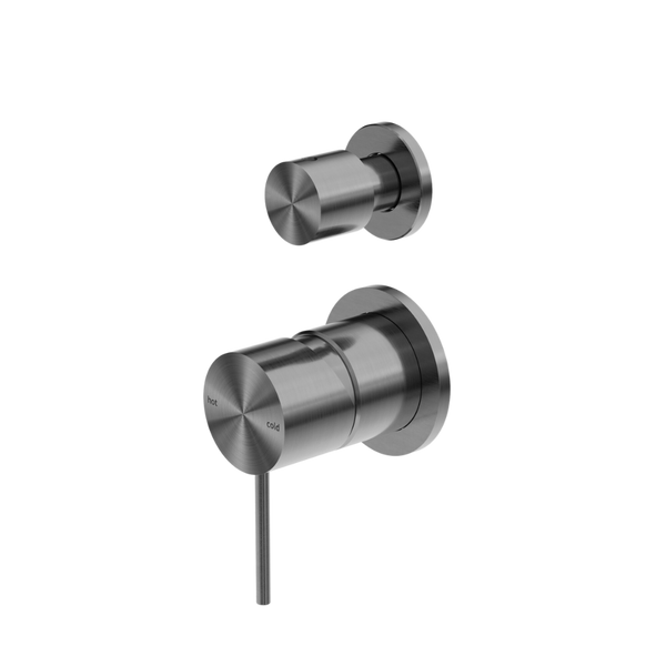 Nero Mecca Shower Mixer with Divertor Separate Back Plate Brushed Gunmetal