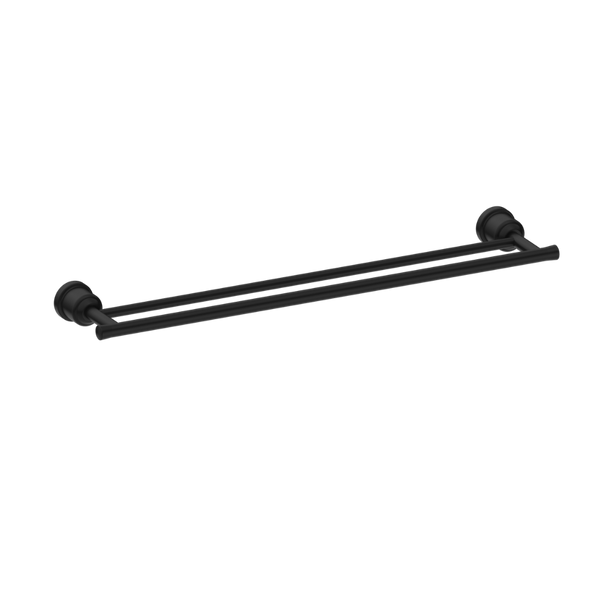 Nero York Double Towel Rail 600mm Matte Black