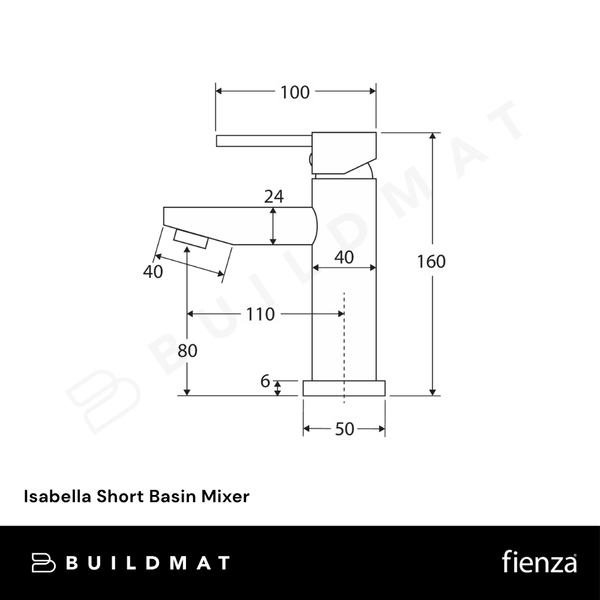 Fienza Isabella Short Basin Mixer Chrome Lead Free