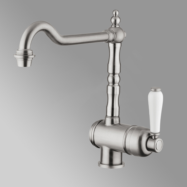 Armando Vicario Provincial Single Lever Basin Mixer Brushed Nickel