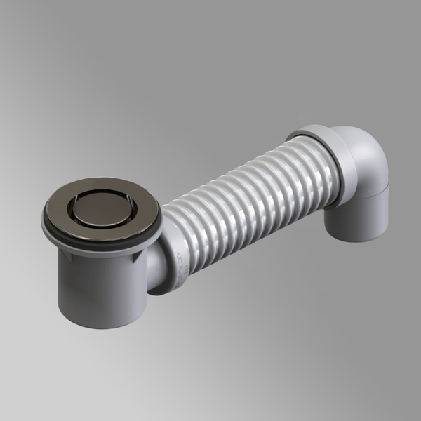 Art Australia 40mm Bath Bend Pop Down with Connector Brushed Gunmetal Grey