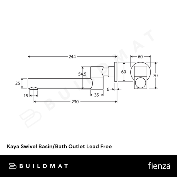 Fienza Kaya Swivel Basin/Bath Outlet Chrome Lead Free