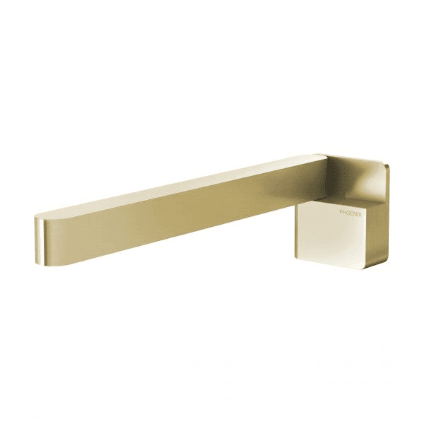 Phoenix Designer Swivel Bath Outlet 230mm Square Brushed Gold