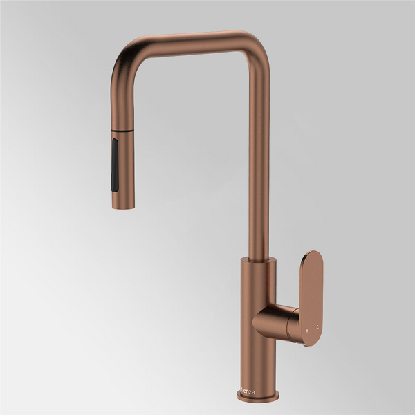 Fienza Empire Slim Pull-Out Sink Mixer Brushed Copper