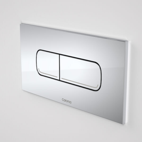Caroma Invisi Series II Oval Dual Flush Plate And Buttons Metal Chrome