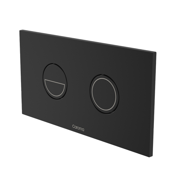 Caroma Invisi Series II Round Dual Flush Plate & Buttons (Metal) Matte Black