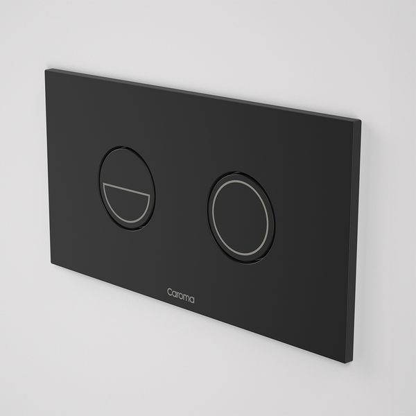 Caroma Invisi Series II Round Dual Flush Plate & Buttons (Metal) Matte Black