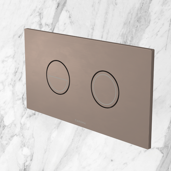 Caroma Invisi Series II Round Dual Flush Plate & Buttons Brushed Bronze