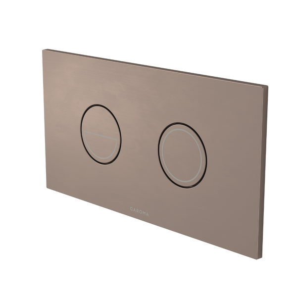Caroma Invisi Series II Round Dual Flush Plate & Buttons Brushed Bronze