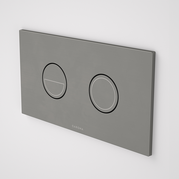 Caroma Invisi Series II Round Dual Flush Plate & Buttons (Metal) Gunmetal
