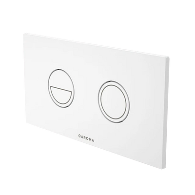 Caroma Invisi Series II Round Dual Flush Plate & Buttons (Metal) White Buttons, White Plate