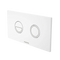 Caroma Invisi Series II Round Dual Flush Plate & Buttons (Metal) White Buttons, White Plate