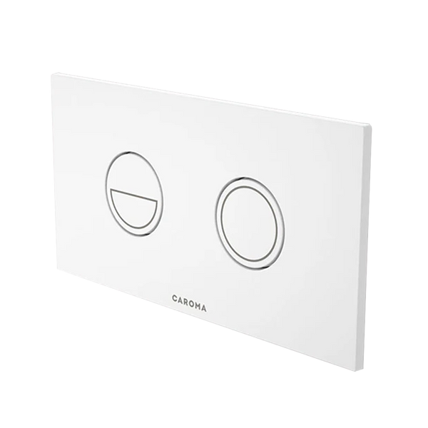 Caroma Invisi Series II Round Dual Flush Plate & Buttons (Metal) White Buttons, White Plate