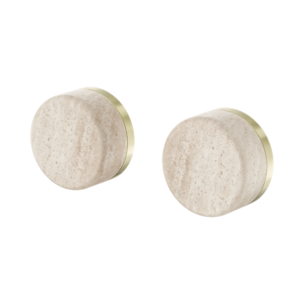 Nero Serenity Wall Top Assembly With Rome Travertine Handle Brushed Gold