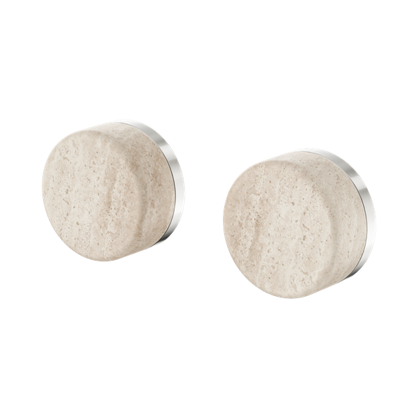 Nero Serenity Wall Top Assembly With Rome Travertine Handle Brushed Nickel