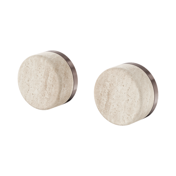 Nero Serenity Wall Top Assembly With Rome Travertine Handle Brushed Bronze