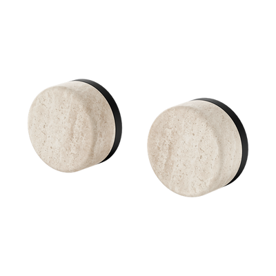 Nero Serenity Wall Top Assembly With Rome Travertine Handle Matte Black