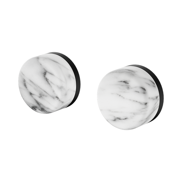 Nero Serenity Wall Top Assembly With Arabescato Corchia Handle Matte Black