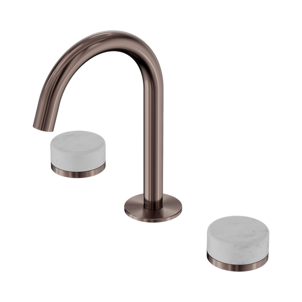 Nero Serenity Basin Set Arc Spout With Carrara Handle Brushed Bronze