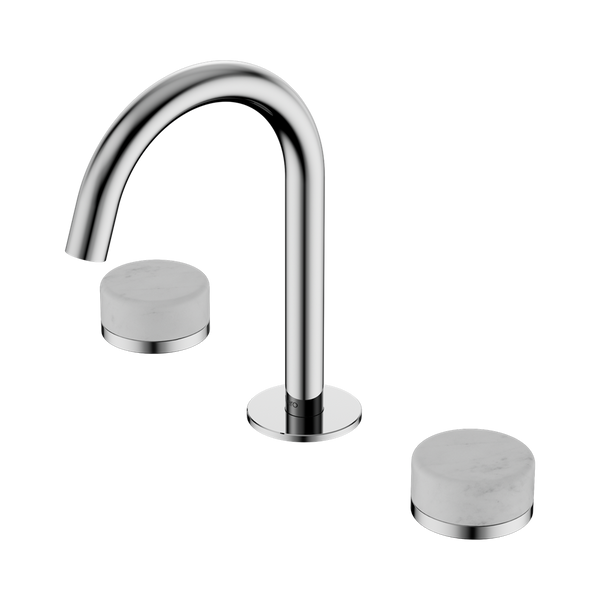 Nero Serenity Basin Set Arc Spout With Carrara Handle Chrome