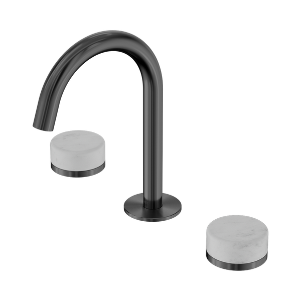 Nero Serenity Basin Set Arc Spout With Carrara Handle Gunmetal