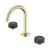Nero Serenity Basin Set Arc Spout With Verde Alpi Handle Brushed Gold