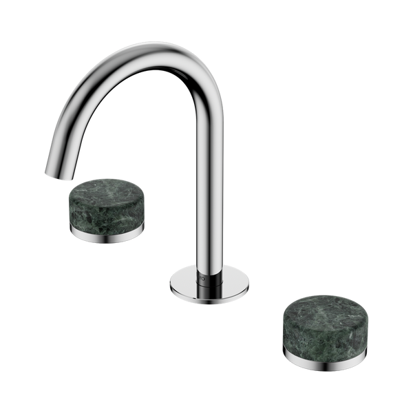 Nero Serenity Basin Set Arc Spout With Verde Alpi Handle Chrome