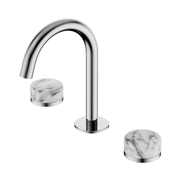 Nero Serenity Basin Set Arc Spout With Arabescato Corchia Handle Chrome