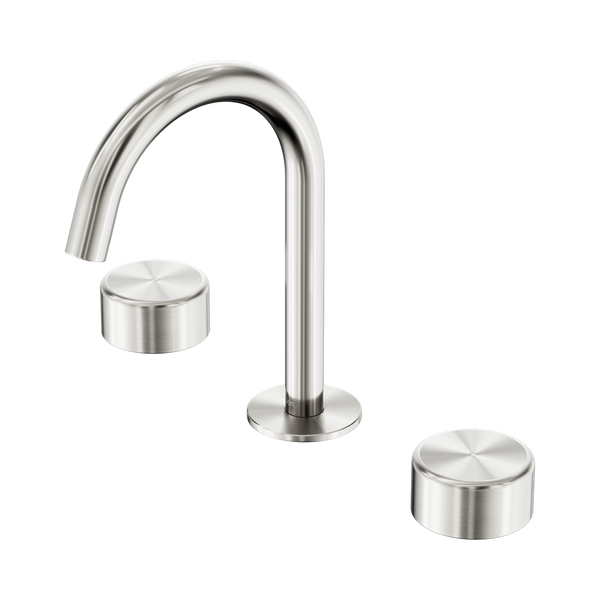 Nero Serenity Basin Set Arc Spout With Metal Handle Brushed Nickel