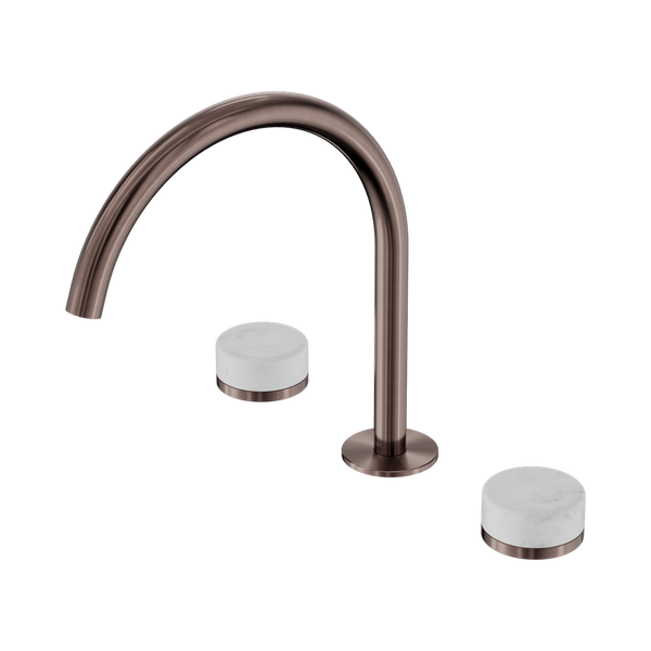 Nero Serenity Bath/Kitchen Set Arc Spout With Carrara Handle Brushed Bronze