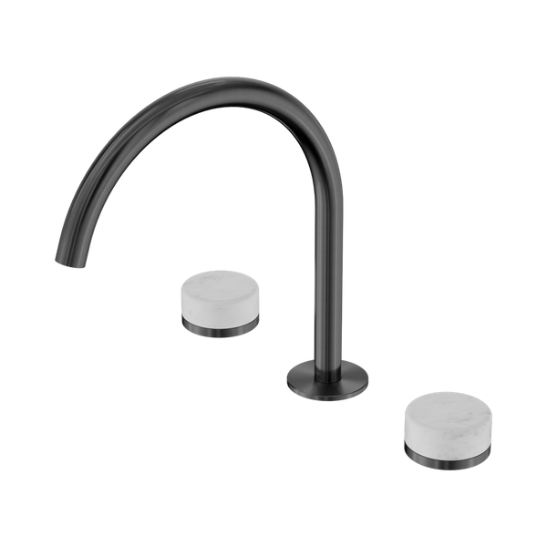 Nero Serenity Bath/Kitchen Set Arc Spout With Carrara Handle Gunmetal