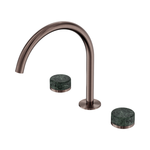 Nero Serenity Bath/Kitchen Set Arc Spout With Verde Alpi Handle Brushed Bronze
