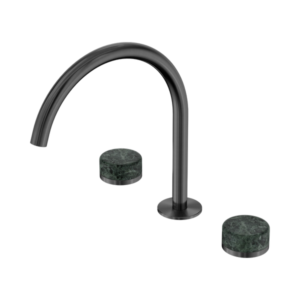 Nero Serenity Bath/Kitchen Set Arc Spout With Verde Alpi Handle Gunmetal