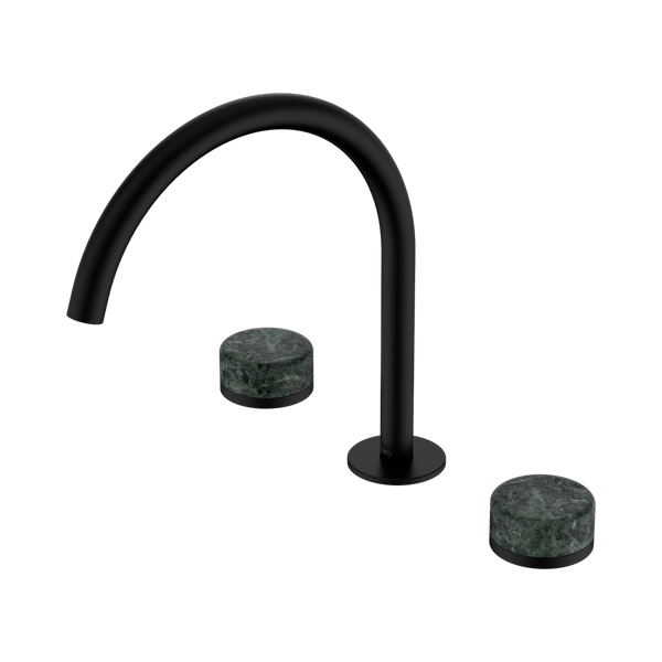 Nero Serenity Bath/Kitchen Set Arc Spout With Verde Alpi Handle Matte Black