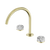Nero Serenity Bath/Kitchen Set Arc Spout With Arabescato Corchia Handle Brushed Gold