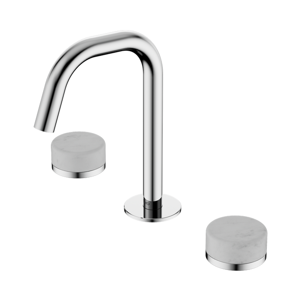 Nero Serenity Basin Set Edge Spout With Carrara Handle Chrome