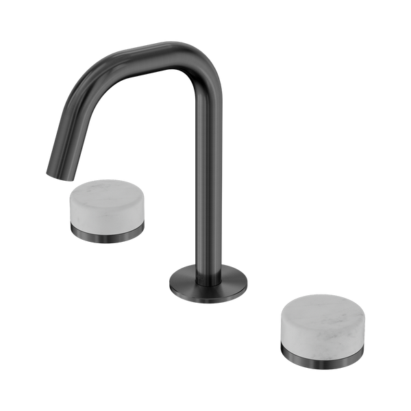 Nero Serenity Basin Set Edge Spout With Carrara Handle Gunmetal