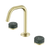 Nero Serenity Basin Set Edge Spout With Verde Alpi Handle Brushed Gold