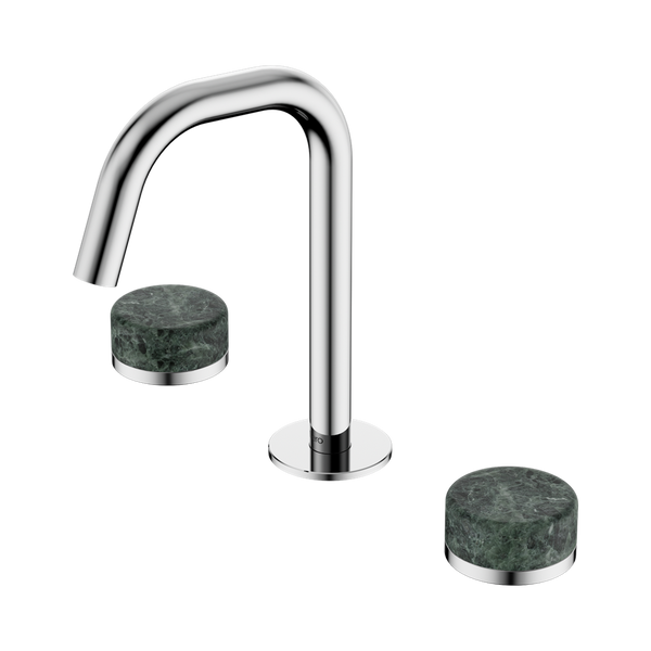 Nero Serenity Basin Set Edge Spout With Verde Alpi Handle Chrome