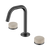 Nero Serenity Basin Set Edge Spout With Rome Travertine Handle Gunmetal