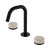 Nero Serenity Basin Set Edge Spout With Rome Travertine Handle Matte Black