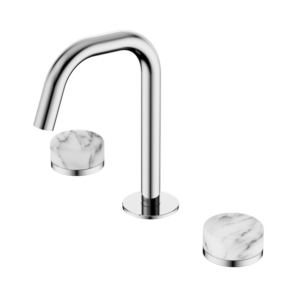 Nero Serenity Basin Set Edge Spout With Arabescato Corchia Handle Chrome