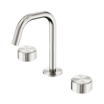 Nero Serenity Basin Set Edge Spout With Metal Handle Brushed Nickel