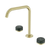 Nero Serenity Bath/Kitchen Set Edge Spout With Verde Alpi Handle Brushed Gold
