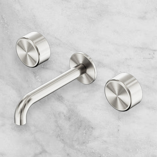 Nero Serenity Wall Basin Set 185mm with Metal Handle Brushed Nickel