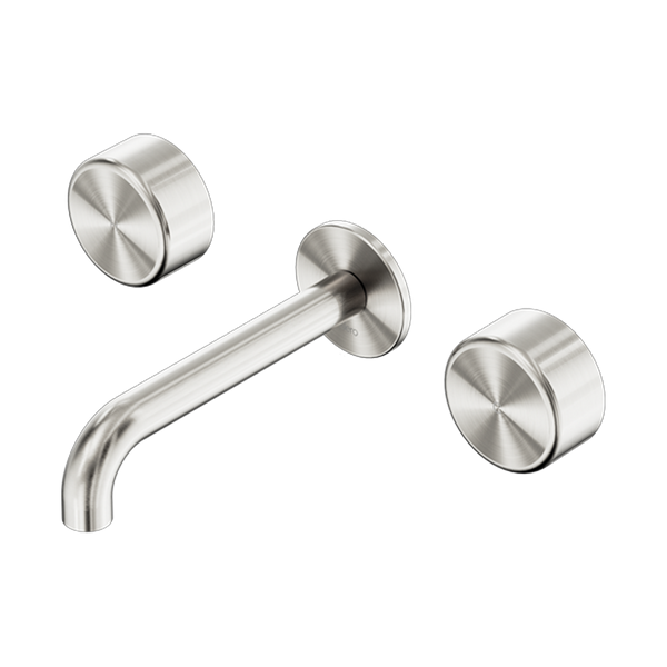 Nero Serenity Wall Basin Set 185mm with Metal Handle Brushed Nickel