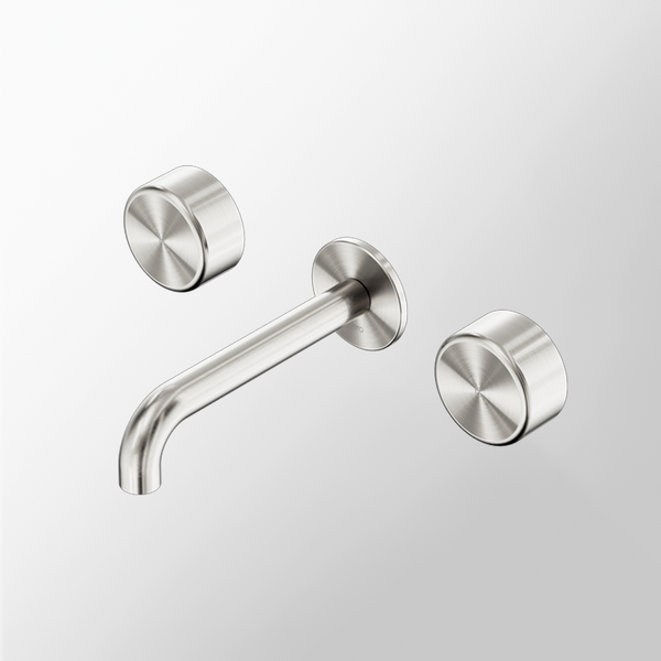Nero Serenity Wall Basin Set 220mm Spout with Metal Handle Brushed Nickel