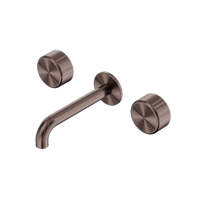 Serenity Wall Basin Set 220mm Spout with Metal Handle Brushed Bronze