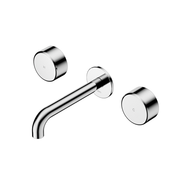 Nero Serenity Wall Basin Set 220mm Spout with Metal Handle Chrome